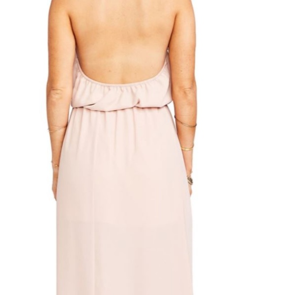 Show Me Your Mumu Pink Heather Chiffon Halter Gown - Picture 3 of 8